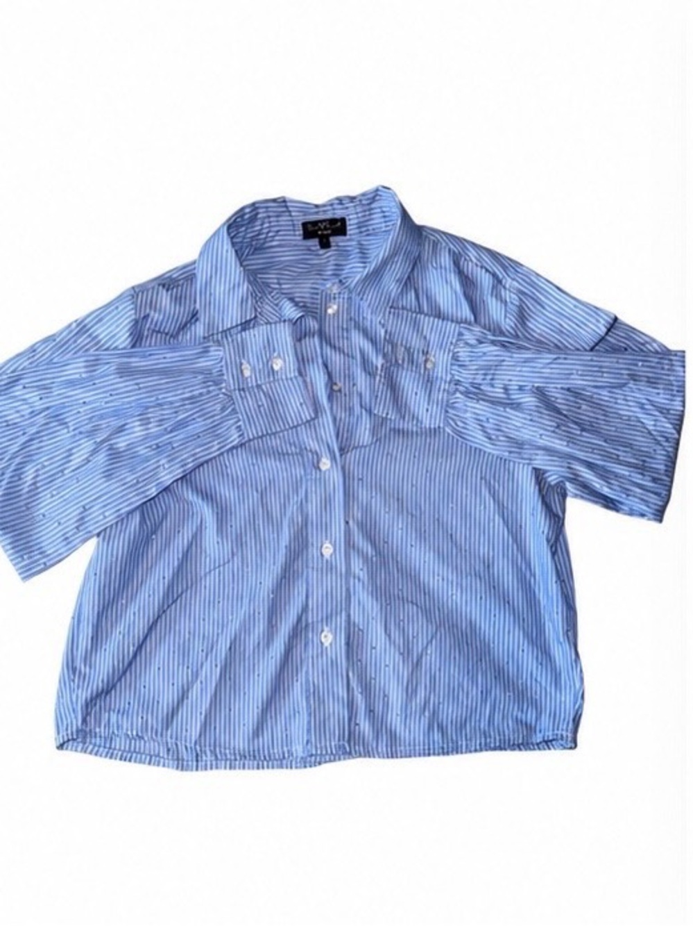Velvet Heart Light Blue & White Striped Kids Button-Down Shirt
